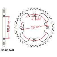 38T Polaris Rear Sprocket 450 Outlaw ( 1480)