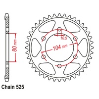 Standard Rear Sprocket 39T for Kawasaki ZX10R NINJA ABS 2011-2020