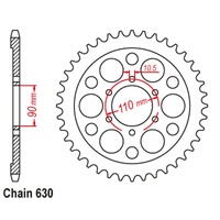 Standard Rear Sprocket 35T for Yamaha XV1000R (CHAIN DRIVE) 1981-1982