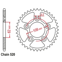 Standard Rear Sprocket 45T for CAGIVA 125 MITO 2 SPORTS 1994-2007