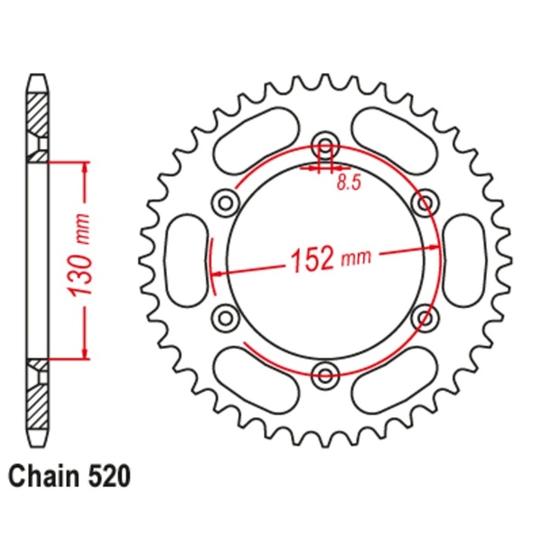 48T 520P Supersprox Steel Rear Sprocket for BMW G450 X 2009 to 2010