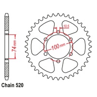 Standard Rear Sprocket 46T for HYOSUNG GV250 AQUILA 2001-2014