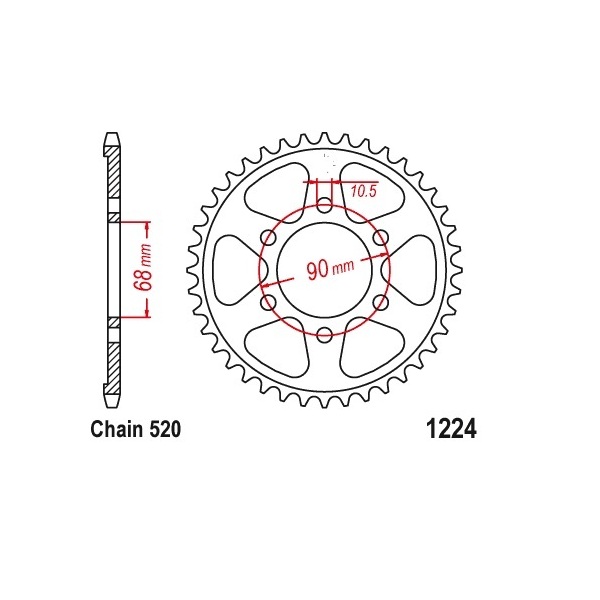 36T Supersprox Steel Rear Sprocket for Honda CB300R 2019 to 2022