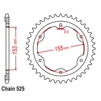 40T KTM 1290 Super Duke 15-16 Rear Sprocket (OEM 6131051038)