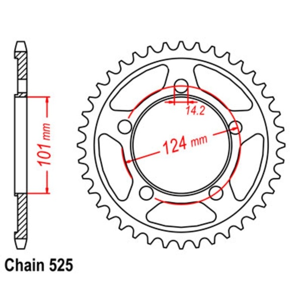 49T 525P Supersprox Steel Rear Sprocket for KTM 950 Supermoto 2005 to 2007