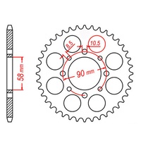 Optional Rear Sprocket 43T for KTM 200 DUKE 2012-2014
