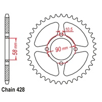 Standard Rear Sprocket 44T for Honda CBR125R 2011-2015