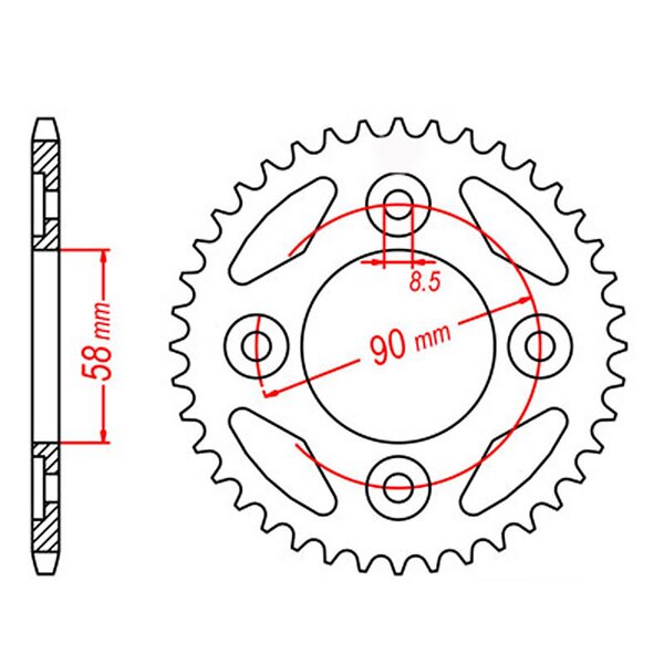 37T Supersprox Steel Rear Sprocket for Honda NBC110 2013 to 2017