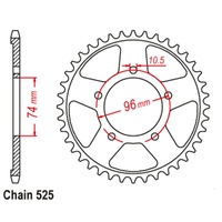 Standard Rear Sprocket 40T for Honda CBR400RR 1988-1989