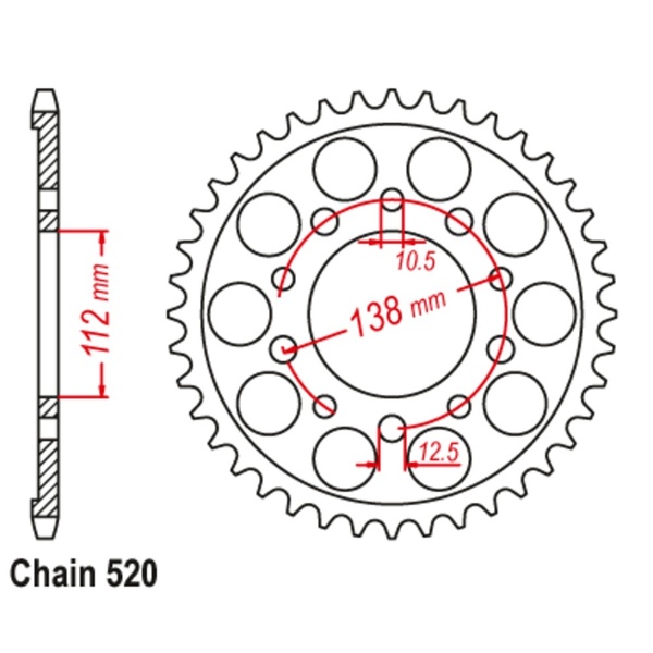 41T 520P Supersprox Steel Rear Sprocket for Honda NC700SA 2012 to 2013