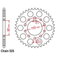 Optional Rear Sprocket 42T for Honda CB400F/FK (CB-1) (IMPORT) 1989-1991