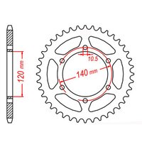 Rear Sprocket Steel - Standard Gearing 46 Tooth