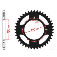 SPROCKET REAR MTX ZERO Alloy MX 798 48T 428 BLK
