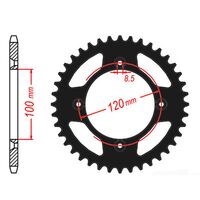 SPROCKET REAR MTX ZERO Alloy MX 798 52T 428 BLK