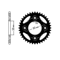 Standard Gearing Rear Sprocket BLACK Alloy 34T