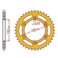 SPROCKET REAR MTX ZERO Alloy MX 210 47T #520 GLD