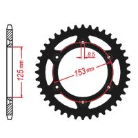 Standard Gearing Rear Sprocket BLACK Alloy 49T