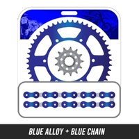 EK Alloy Chain and Sprockets Kit Coloured for Yamaha YZ85 2002 to 2018