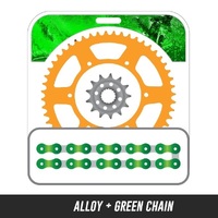 Chain and Alloy Sprocket kit | Gold Alloy Rear Sprocket | 13/46T