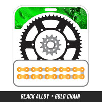 Chain and Alloy Sprocket kit | Black Alloy Rear Sprocket | 14/50T