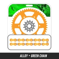 Chain and Alloy Sprocket kit | Gold Alloy Rear Sprocket | 13/48T
