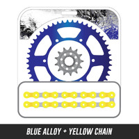 Chain and Alloy Sprocket kit | Blue Alloy Rear Sprocket | 13/48T
