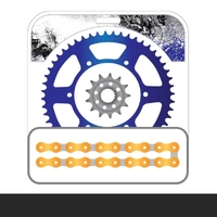 Chain and Alloy Sprocket kit | Blue Alloy Rear Sprocket | 13/48T