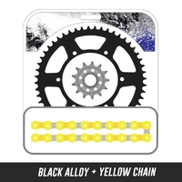 Chain and Alloy Sprocket kit | Black Alloy Rear Sprocket | 13/46T