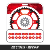 STEALTH Chain and Sprocket Kit | Red Chain | Red Stealth Rear Sprocket | 13/49T