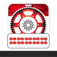 STEALTH Chain and Sprocket Kit | Red Chain | Red Stealth Rear Sprocket | 13/48T
