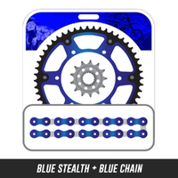 STEALTH Chain and Sprocket Kit | Blue Chain | Blue Stealth Rear Sprocket | 13/50T
