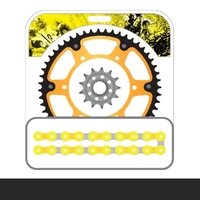 STEALTH Chain and Sprocket Kit | Yellow Chain | Gold Stealth Rear Sprocket | 13/49T