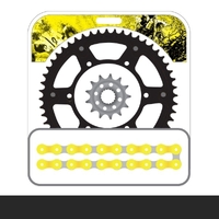 STEALTH Chain and Sprocket Kit | Yellow Chain | Black Stealth Rear Sprocket | 14/47T