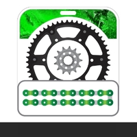 STEALTH Chain and Sprocket Kit | Green Chain | Black Stealth Rear Sprocket | 13/50T