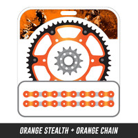 STEALTH Chain and Sprocket Kit | Orange Chain | Orange Stealth Rear Sprocket | 14/50T