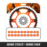 STEALTH Chain and Sprocket Kit | Orange Chain | Orange Stealth Rear Sprocket | 14/49T
