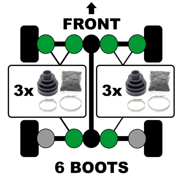 Front Inner Outer Rear Outer CV Boots Set for Polaris 1000 GENERAL XP EPS DLX 2020