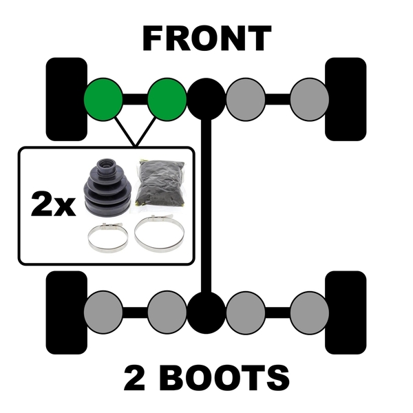 Front Inner Front Outer CV Boots for Yamaha YFM400F BIG BEAR 4WD 2002-2006
