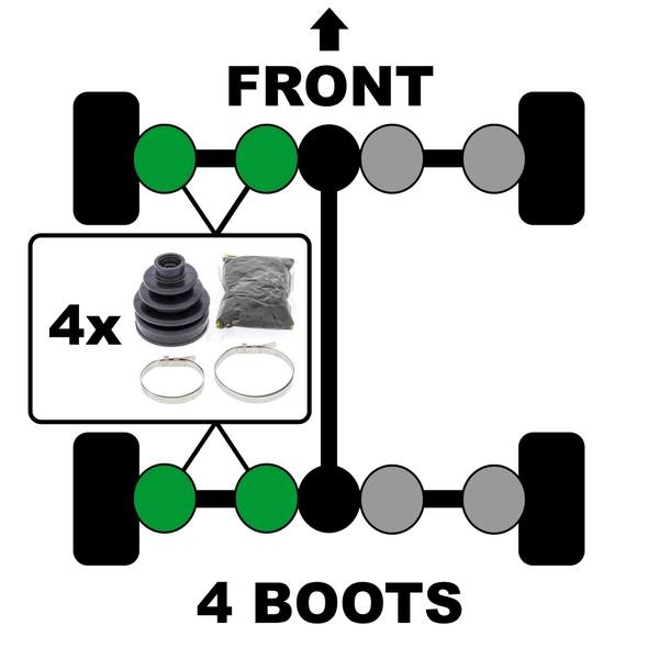 Front Rear Inner Outer CV Boots for CAN-AM COMMANDER 1000 MAX STD 2014-2017