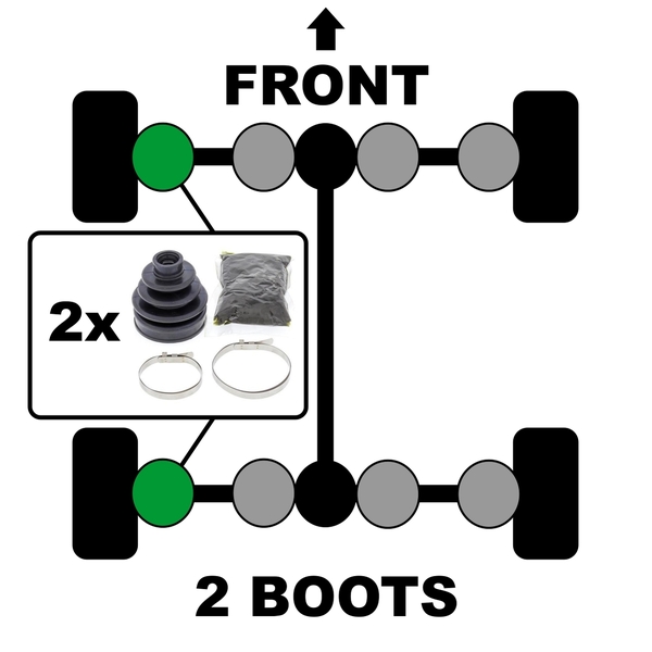 Front Outer Rear Outer CV Boots for Honda TRX500FA 2018-2019