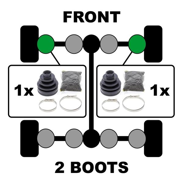 Front Outer CV Boots for Polaris 500 SPORTSMAN 6X6 2000-2001