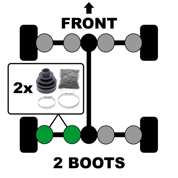 Rear Inner Rear Outer CV Boots for Polaris 300 HAWKEYE 2X4 2008-2011