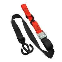 KMX Tie Down 38mm Twin Hook - Black/Red Loop