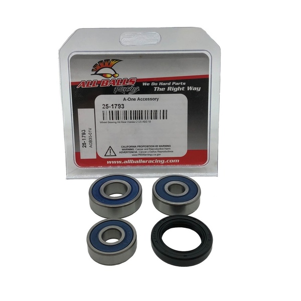 All Balls Rear Wheel Bearing and Seal Kit for 2019-2022 Honda C125 SUPER CUB