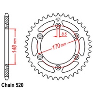 Aftermarket Rear Sprocket for Suzuki DR650R 1990 To 1994 Dr750S 1989 To 1991