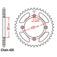 Rear Sprocket 49 Tooth for Honda Cr60R 1983 1984 1985 | CR80R 1983 1984