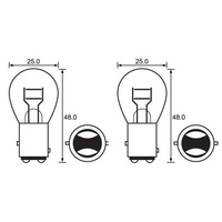 Pair Stop Tail Light Bulbs | 6V 21/5W | Standard Offset Bayonet Pins Base Bay15D