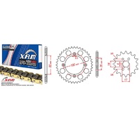 HEAVY DUTY Gold CHAIN and SPROCKET KIT