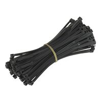 WHITES CABLE TIES 380 X 7.6 mm 100pcs/BAG BLK