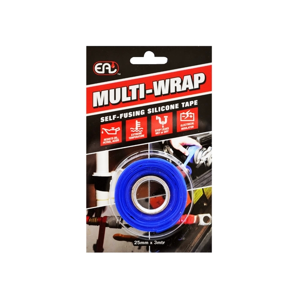 Multi-Wrap Self Fusing Silicone Tape for Pipe Repair - Blue 25mm x 3m